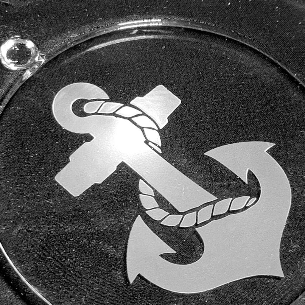 Etched Anchor Cross Personal Valet/Coin Tray