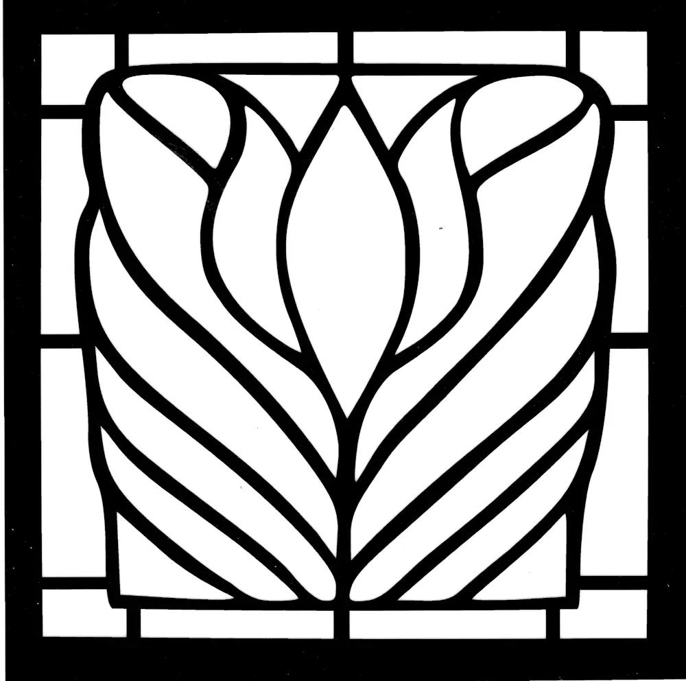 Iris Stained Glass Line Art