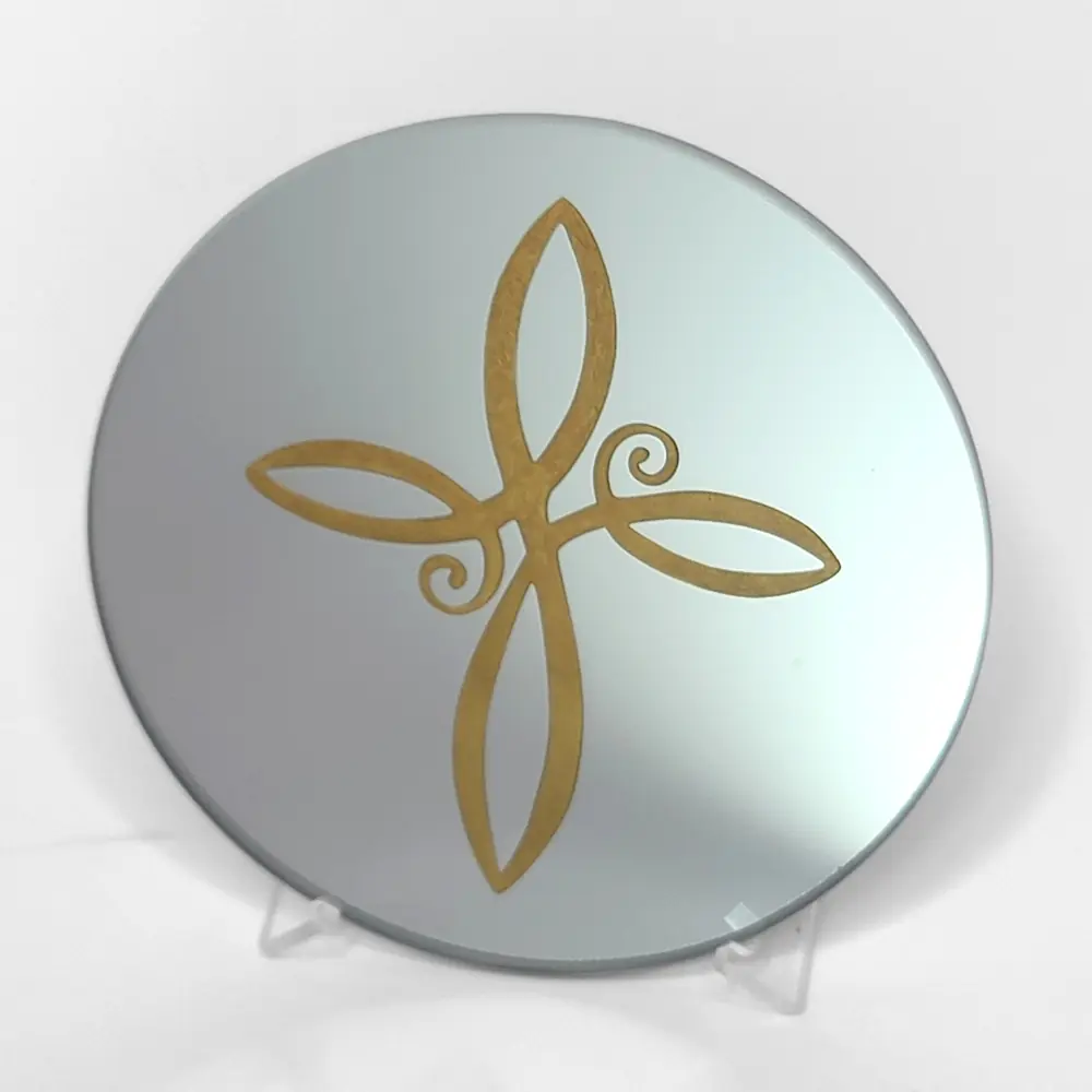 Swirl Cross Gold Infill Acrylic Easel