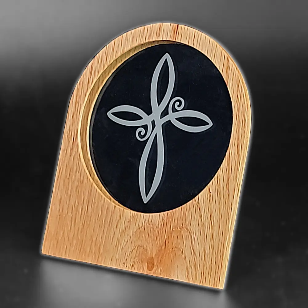 Swirl Cross Wooden Frame
