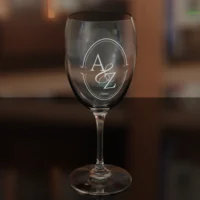 Wine Glass 8oz Double Oval Monogram