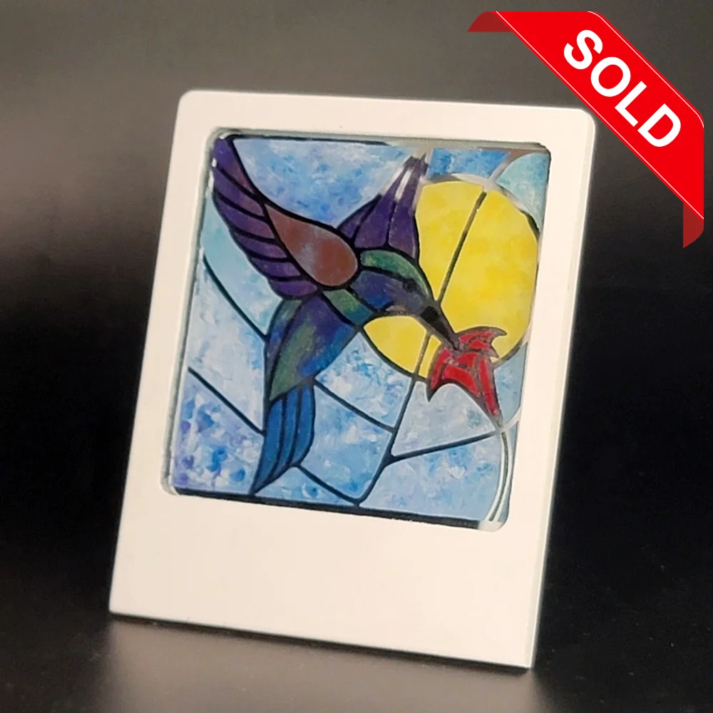 hummingbird etched mirror resin infill