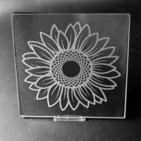 Sand Carved Glass Cutting Board - Sunflower Design 3