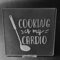 Glass Cutting Board - Cooking is my Cardio