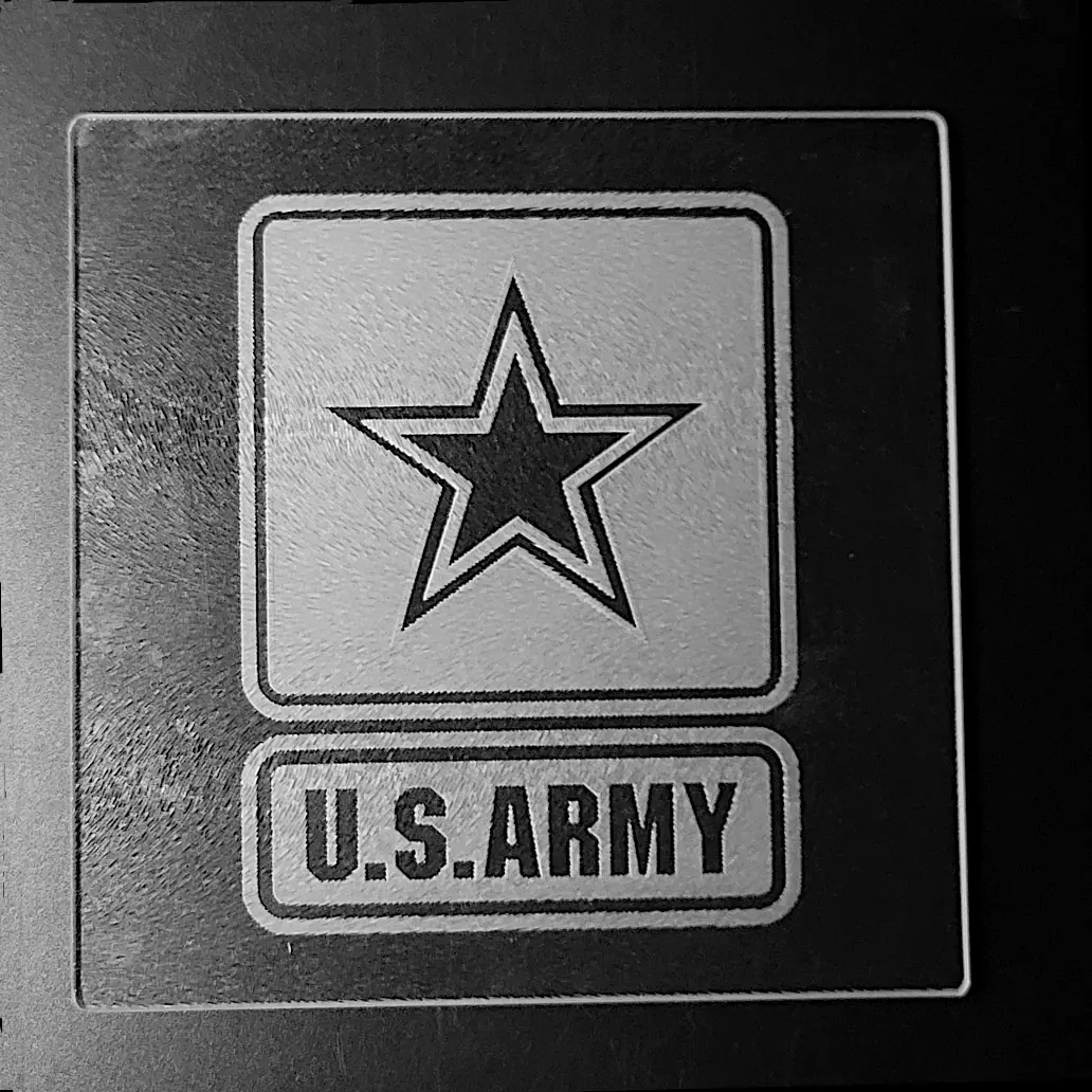 U. S. Army Sand-carved Glass Cutting Board