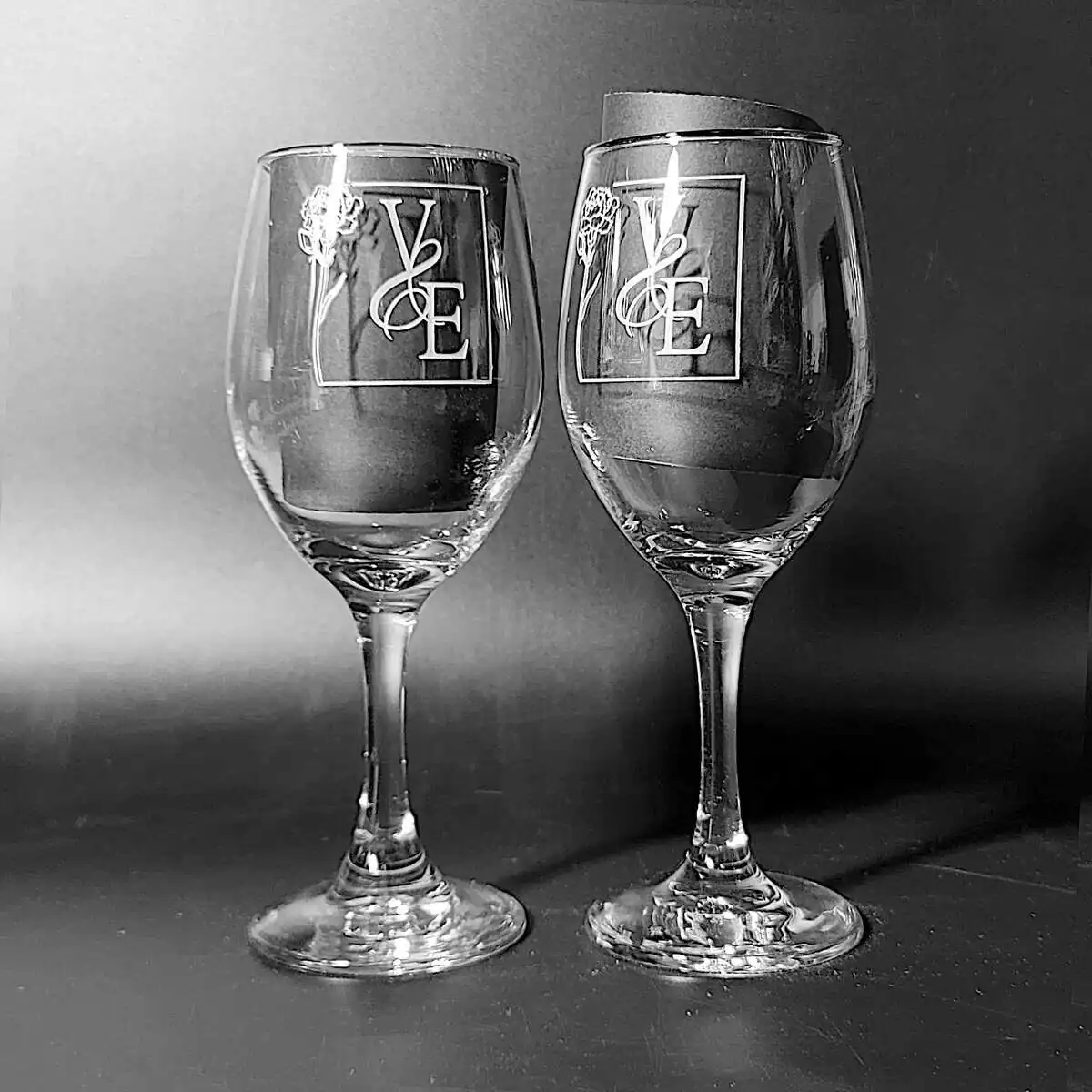 Vincient and Emily Wedding Wine Glasses