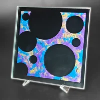 Bubbles Silhouette Etched Mirror Resin Infill