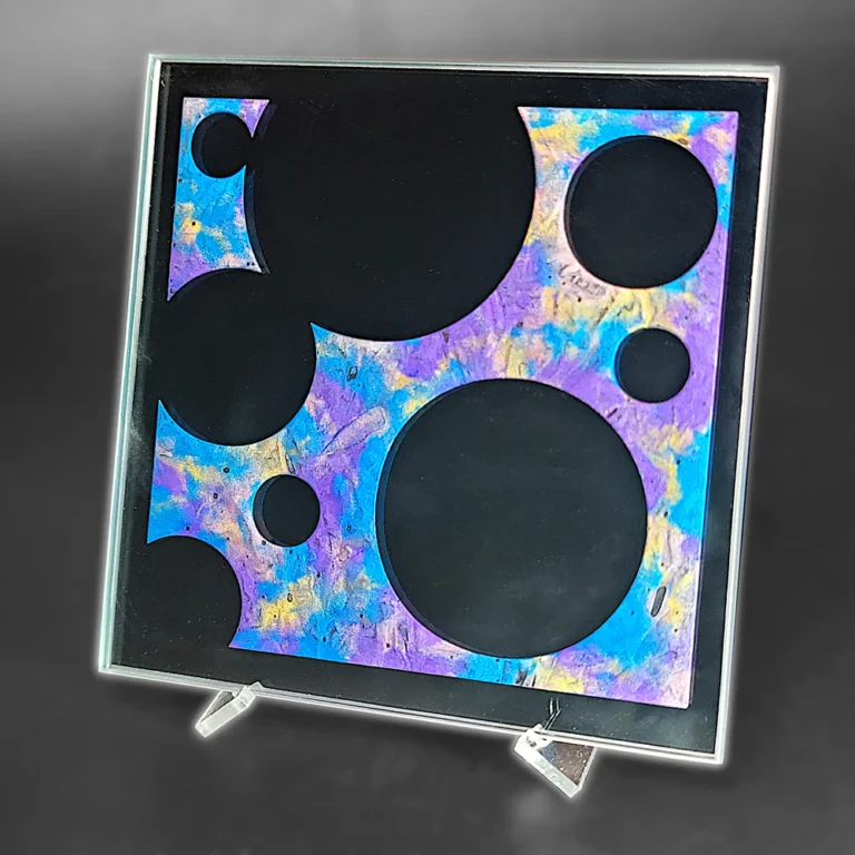 Bubbles Silhouette Etched Mirror Resin Infill