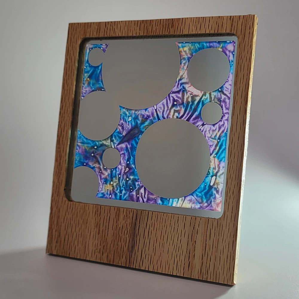 Bubbles Silhouette Etched Mirror Resin Infill