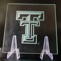 Sand-Carved Glass Cutting Board - TTU Double T