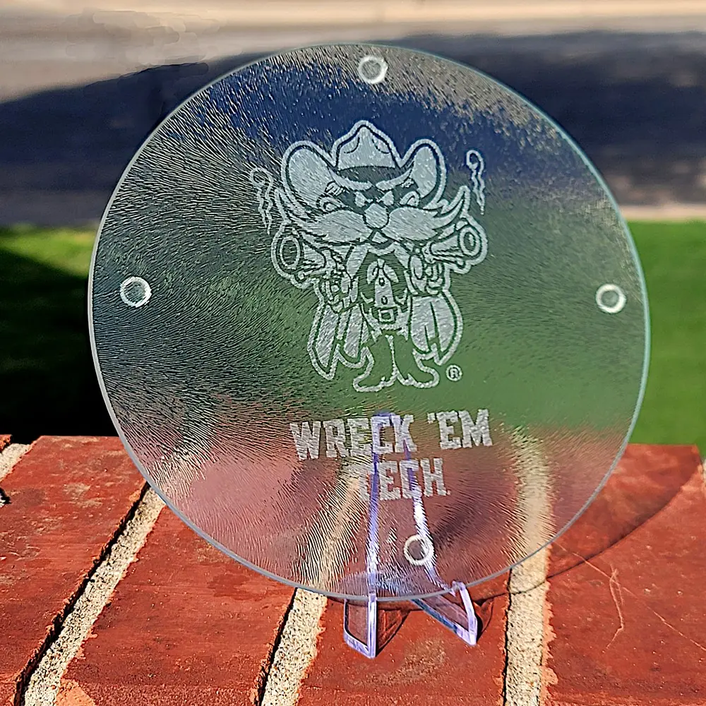 Round Cutting Board - TTU Raider Red WRECK 'EM TECH
