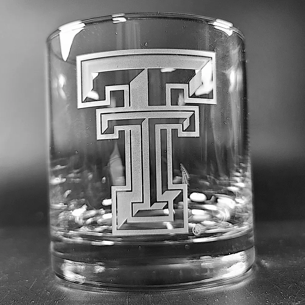 Whiskey Glass - TTU Double T with Texas Map