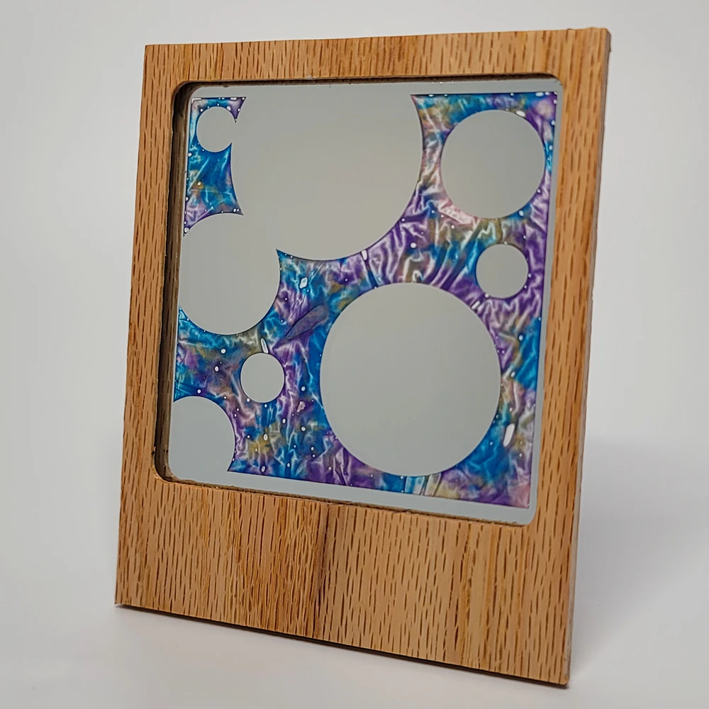 Bubbles Silhouette Etched Mirror Resin Infill