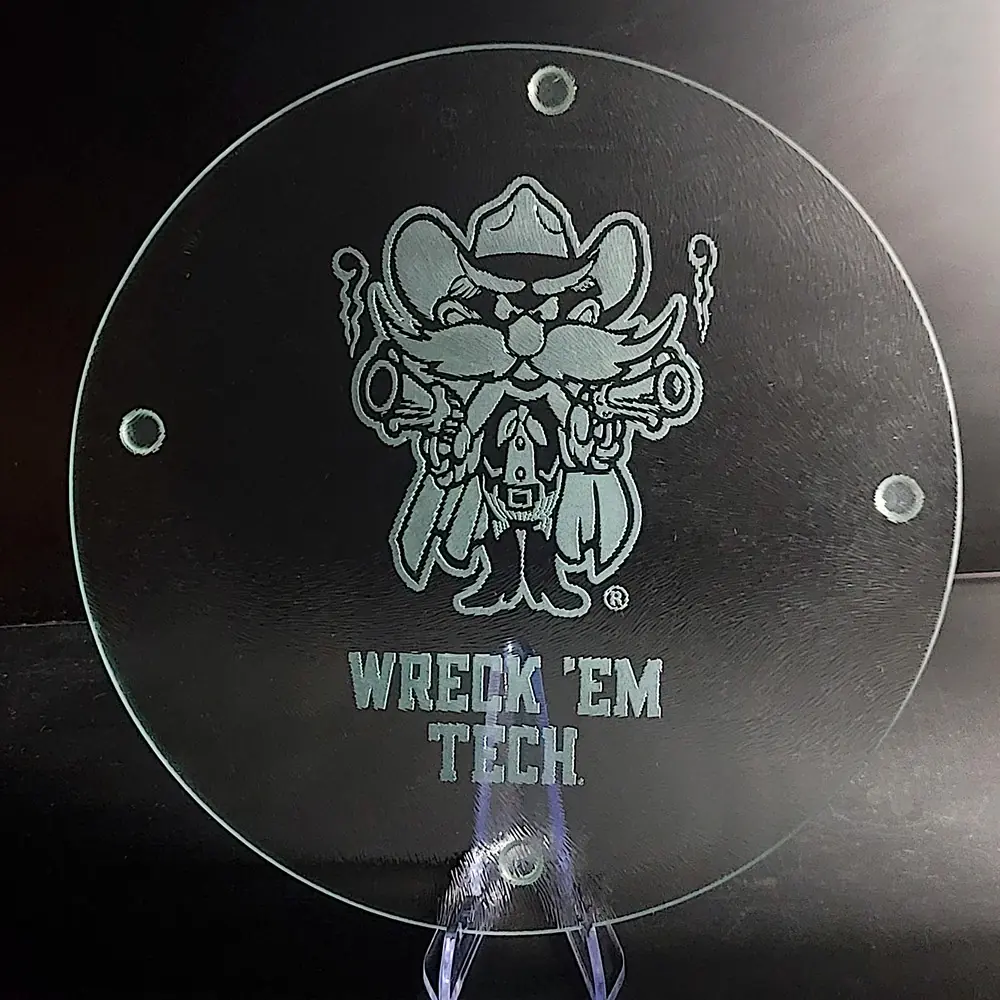Round Cutting Board - TTU Raider Red WRECK 'EM TECH