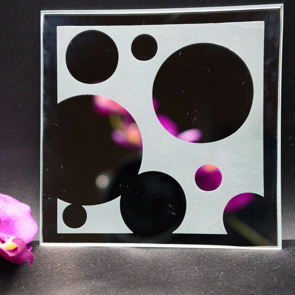 Bubbles Silhouette Etched Mirror