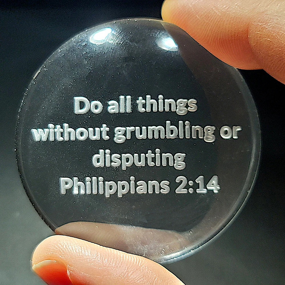 Christian cabochon, Bible verse gift, Philippians 2:14 decor, faith encouragement token, inspirational scripture design, Christian collectible, gratitude reminder, minimalist Christian art