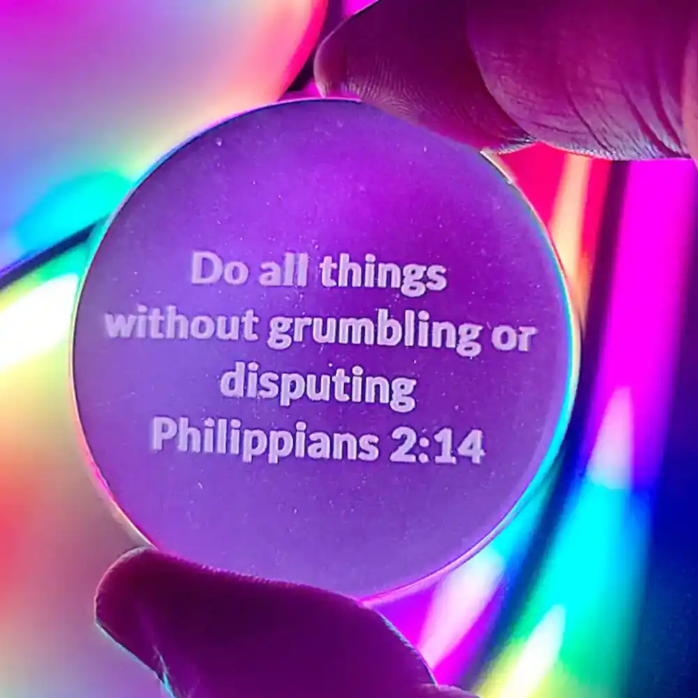 Christian cabochon, Bible verse gift, Philippians 2:14 decor, faith encouragement token, inspirational scripture design, Christian collectible, gratitude reminder, minimalist Christian art