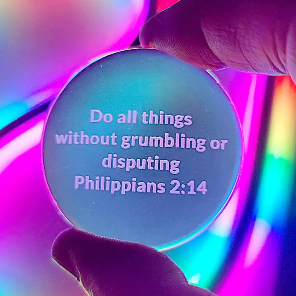 Christian cabochon, Bible verse gift, Philippians 2:14 decor, faith encouragement token, inspirational scripture design, Christian collectible, gratitude reminder, minimalist Christian art