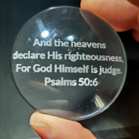 Christian cabochon, Bible verse gift, Psalm 50:6 decor, faith encouragement token, inspirational scripture design, Christian collectible, God’s righteousness reminder, minimalist Christian art