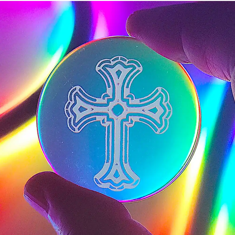 Christian cross cabochon, ornate cross design, faith collectible, Christian gift idea, decorative cross art, spiritual symbolism decor, medieval Christian style, minimalist religious token