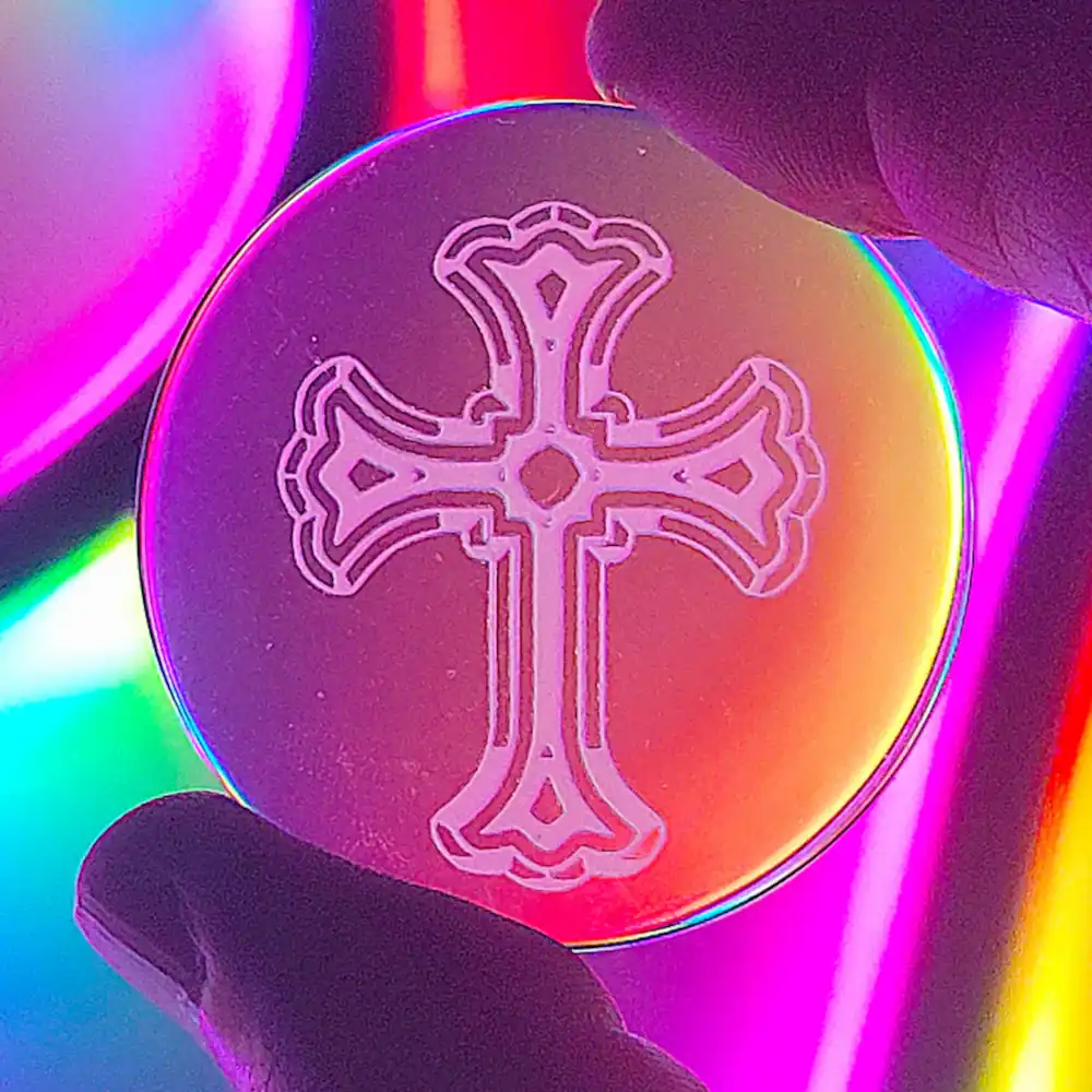 Christian cross cabochon, ornate cross design, faith collectible, Christian gift idea, decorative cross art, spiritual symbolism decor, medieval Christian style, minimalist religious token