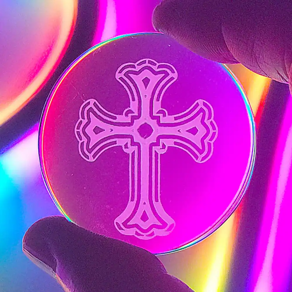 Christian cross cabochon, ornate cross design, faith collectible, Christian gift idea, decorative cross art, spiritual symbolism decor, medieval Christian style, minimalist religious token