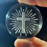Christian cross cabochon, radiant cross design, faith collectible, Christian gift idea, inspirational religious token, light of Christ symbol, minimalist Christian art, spiritual encouragement decor