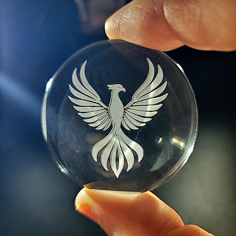phoenix cabochon, rebirth symbol, resilience gift, mythical bird design, inspirational collectible, renewal symbol art, minimalist mythology decor, rising phoenix token