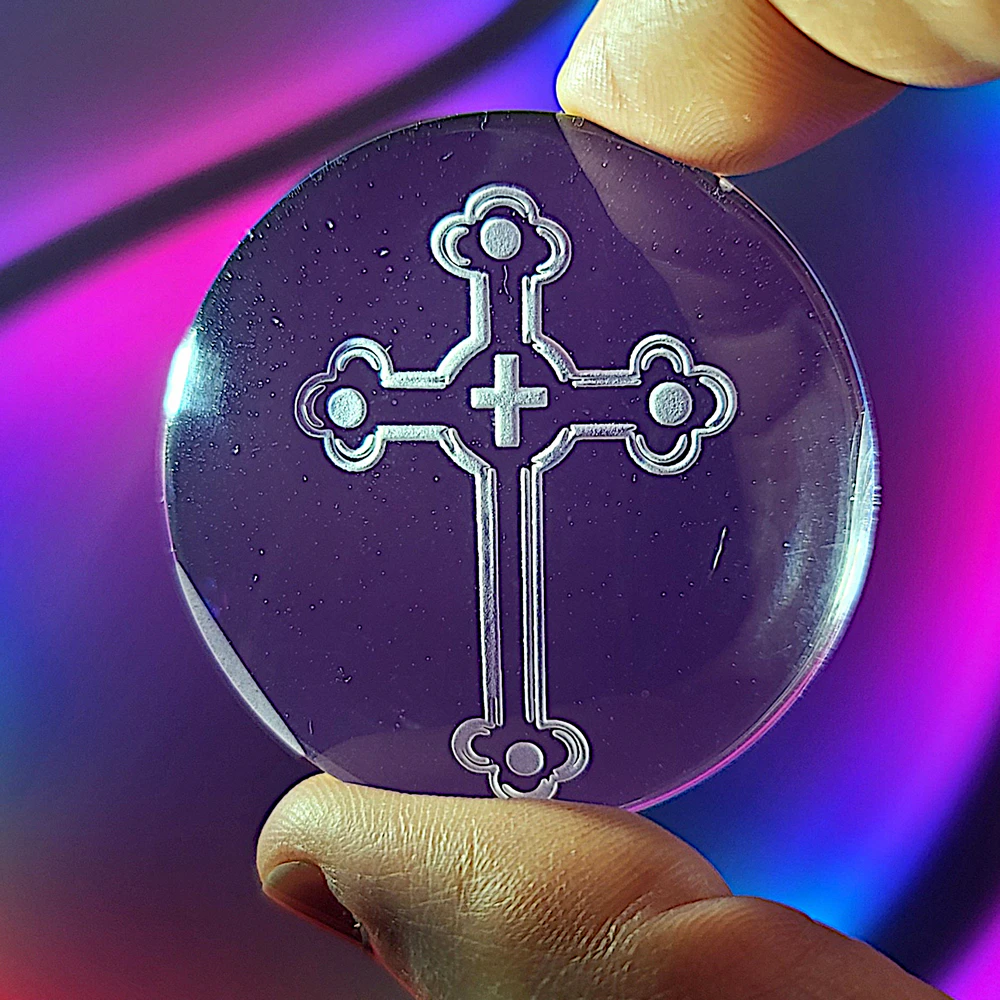 Christian cross cabochon, ornate cross design, medieval Christian symbol, faith collectible, Christian gift idea, symbolic religious art, devotional token, minimalist Christian decor