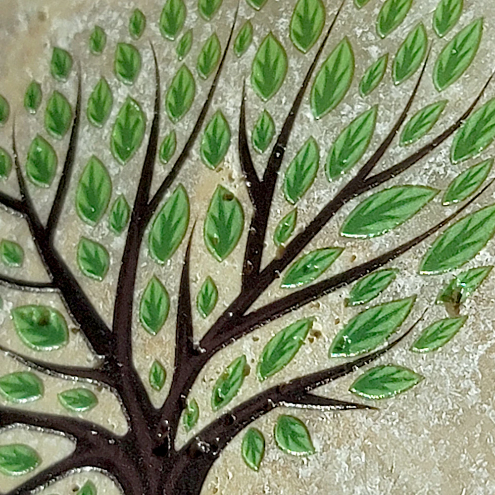 Travertine Stone Coaster - Abstract Tree of Life - Image 2