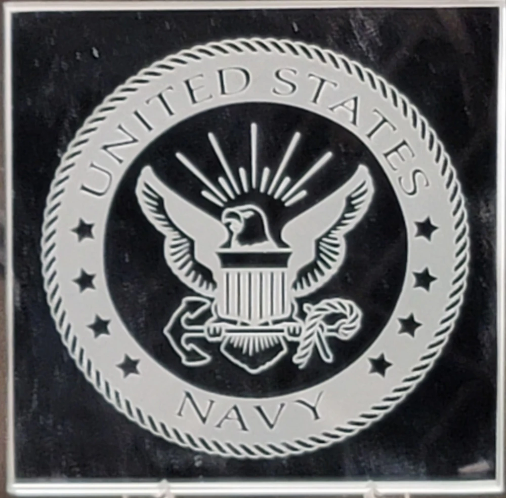 U.S. Navy Emblem Etched Mirror - Image 2