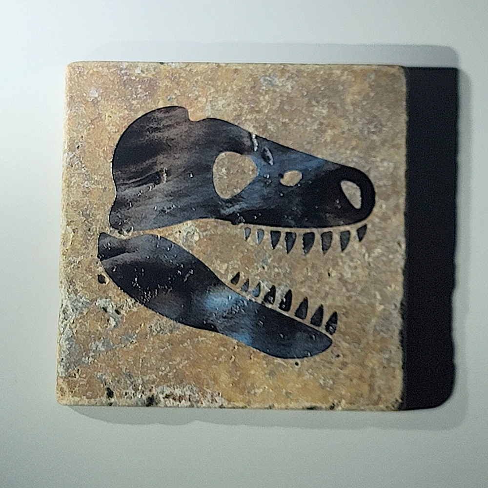 Travertine Stone Coaster - Dinosaur 02 - Image 2
