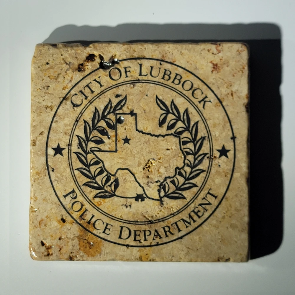 Travertine Stone Coaster - City of Lubbock Police Department - Image 6
