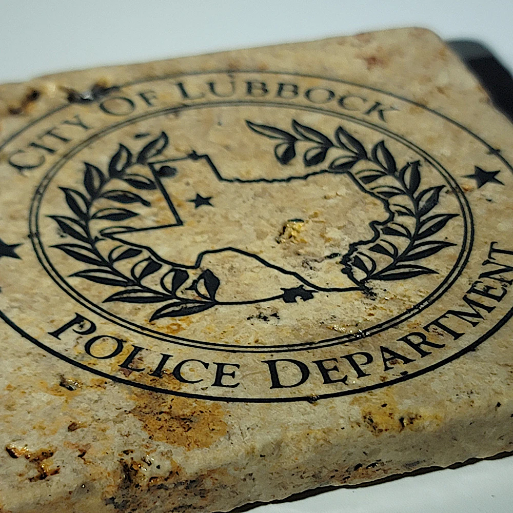 Travertine Stone Coaster - City of Lubbock Police Department - Image 7