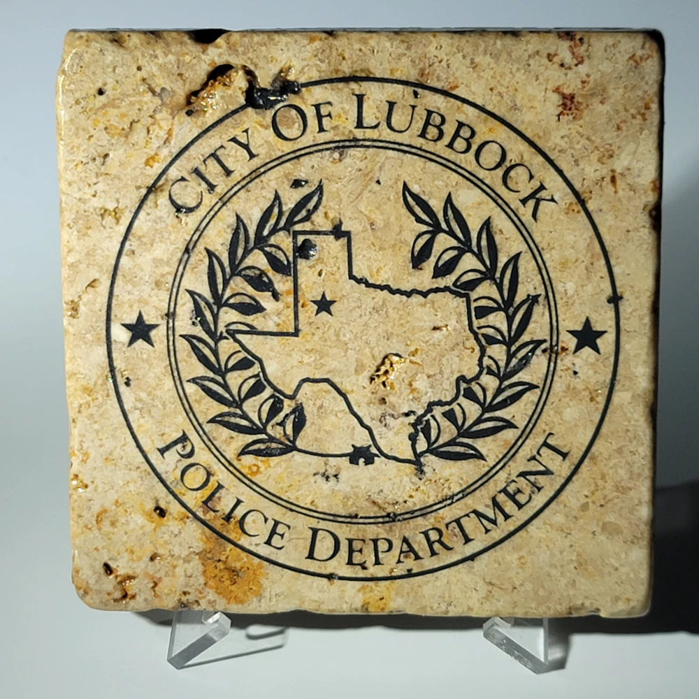 Travertine Stone Coaster - City of Lubbock Police Department - Image 8