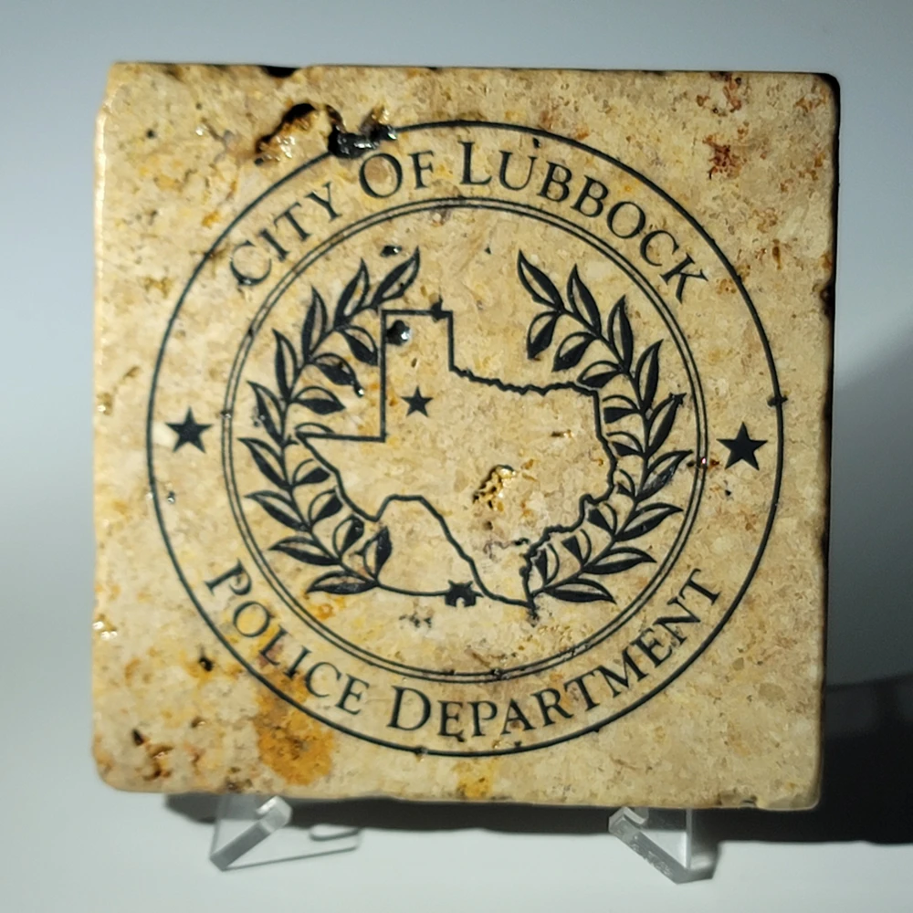 Travertine Stone Coaster - City of Lubbock Police Department - Image 9