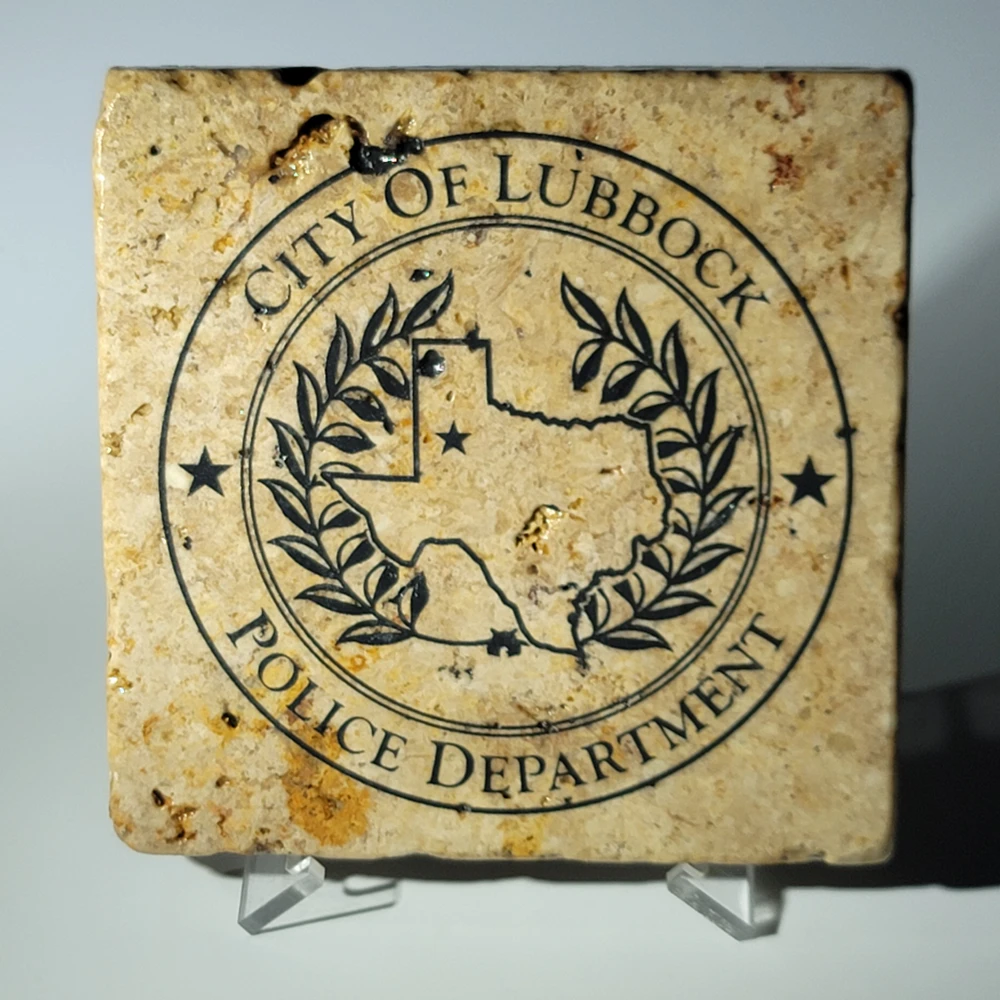 Travertine Stone Coaster - City of Lubbock Police Department - Image 10