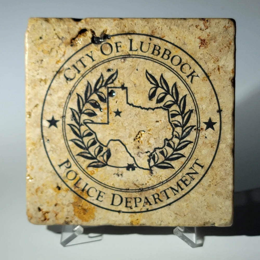 Travertine Stone Coaster - City of Lubbock Police Department - Image 5