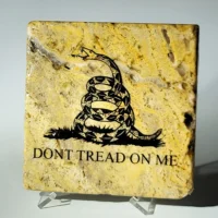 Travertine Stone Coaster - Don't Tread On Me