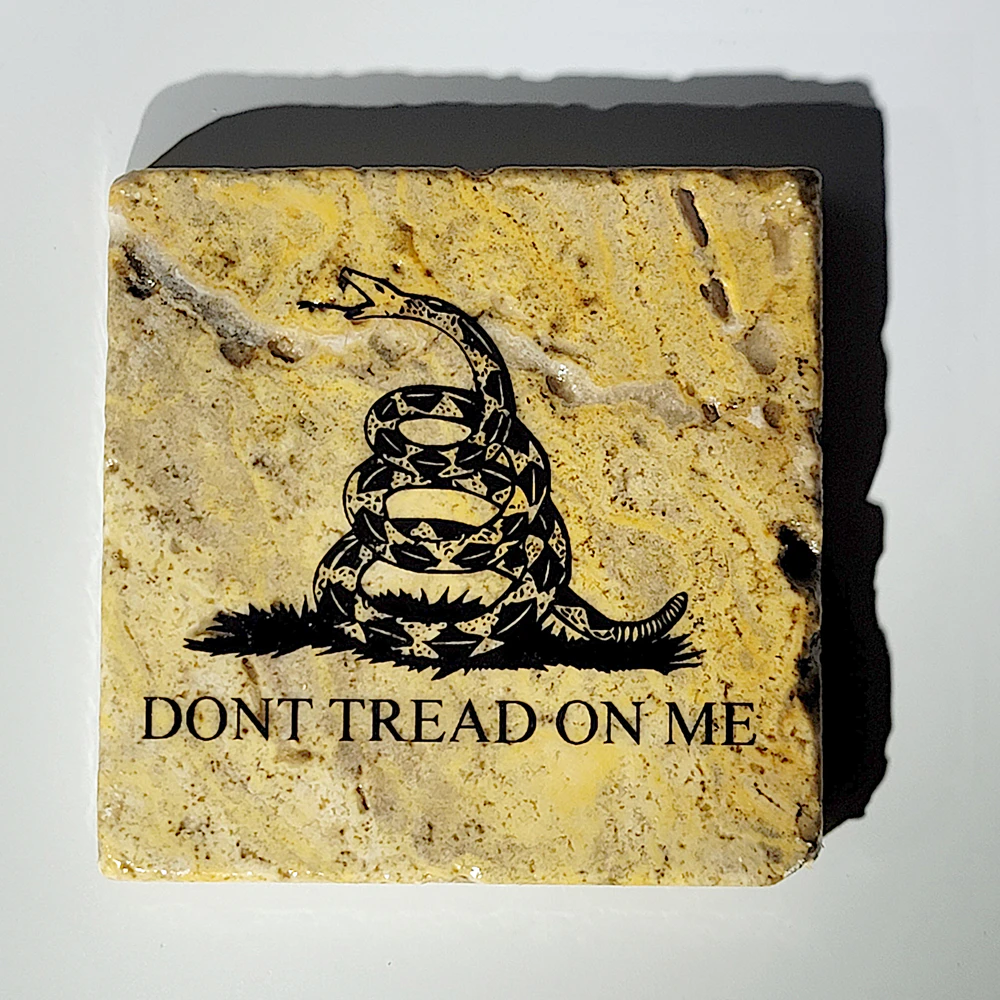 Travertine Stone Coaster - Don't Tread On Me - Image 2