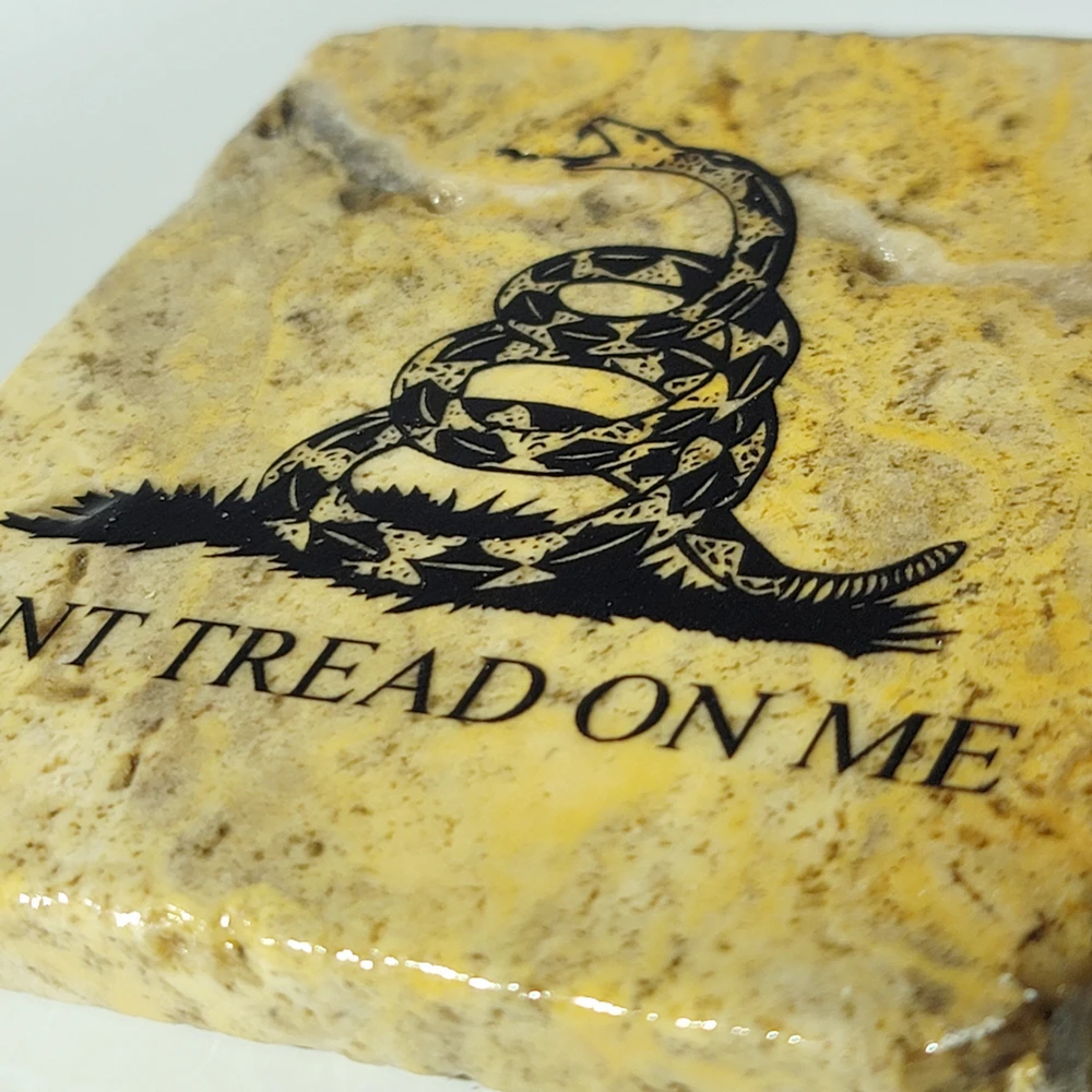 Travertine Stone Coaster - Don't Tread On Me - Image 6
