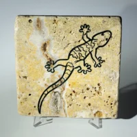 Travertine Stone Coaster - Gecko
