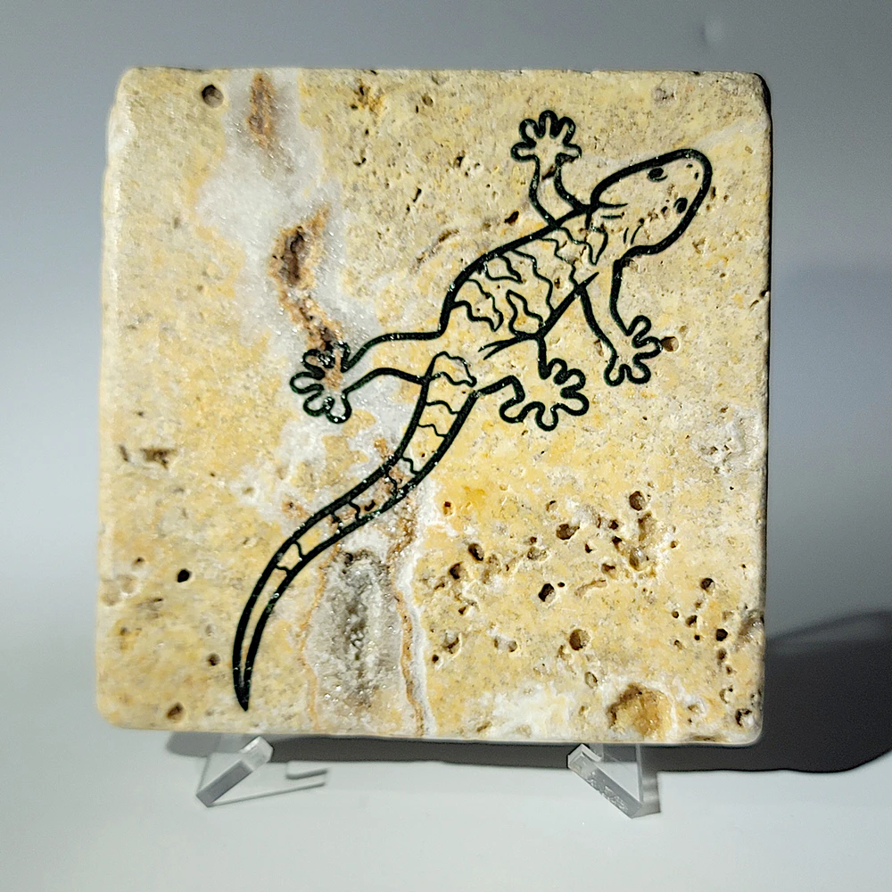 Travertine Stone Coaster - Gecko - Image 5