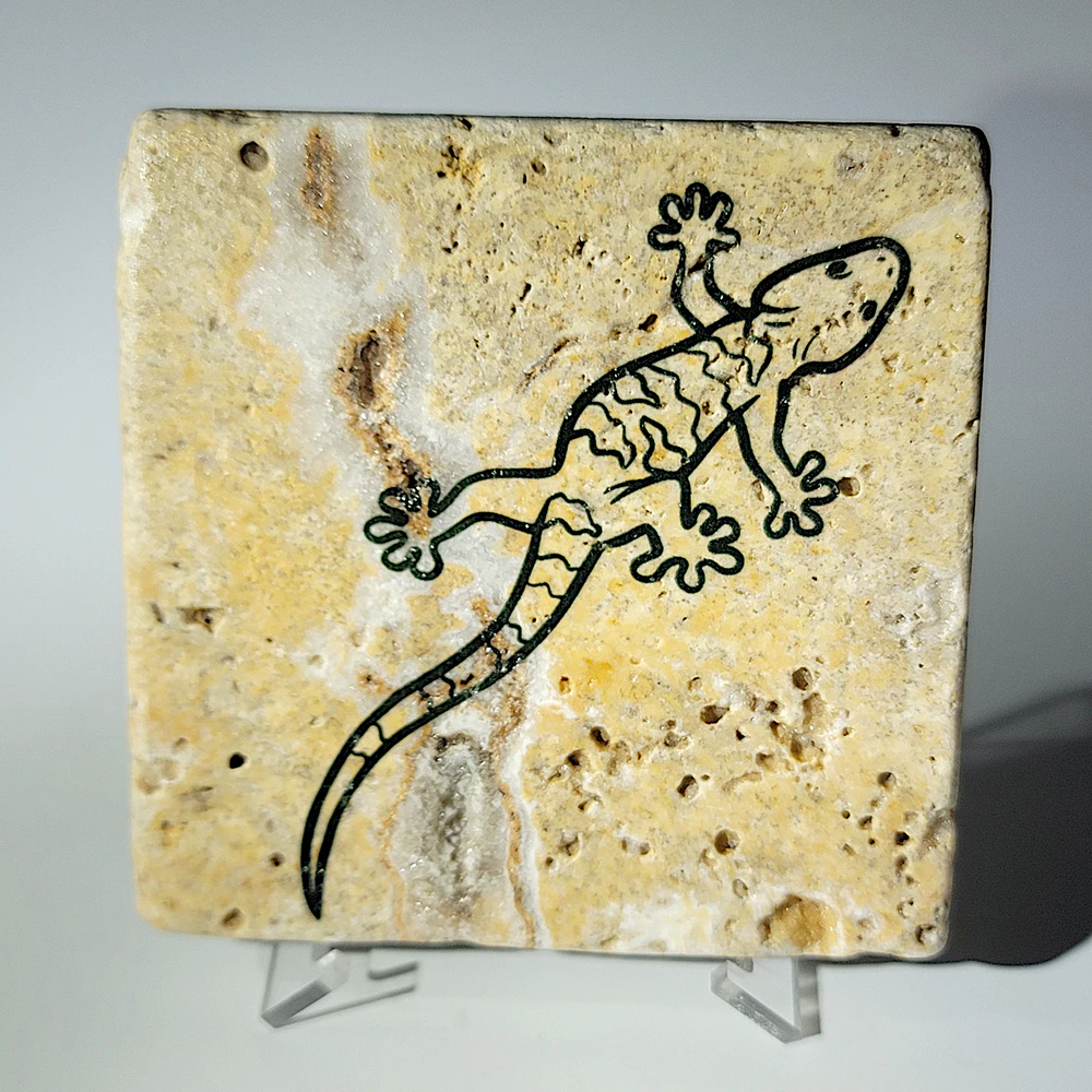 Travertine Stone Coaster - Gecko - Image 4
