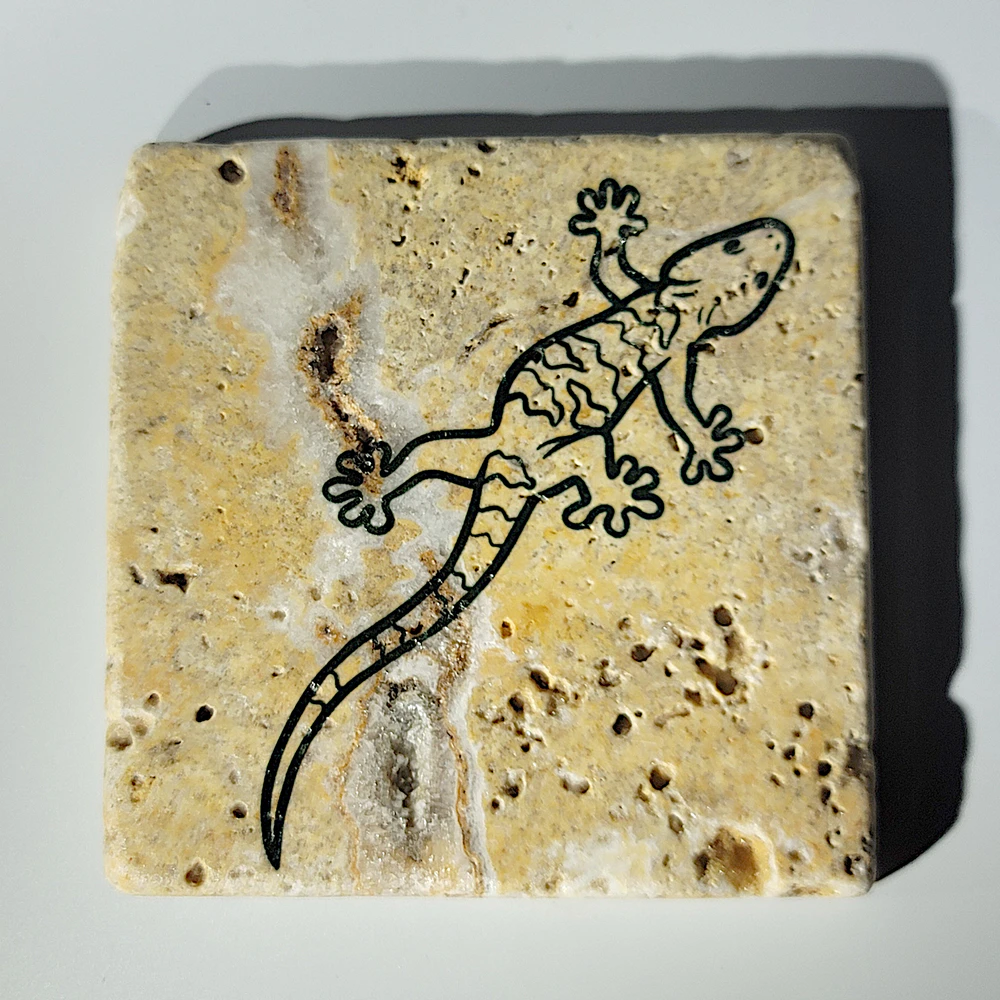 Travertine Stone Coaster - Gecko - Image 2