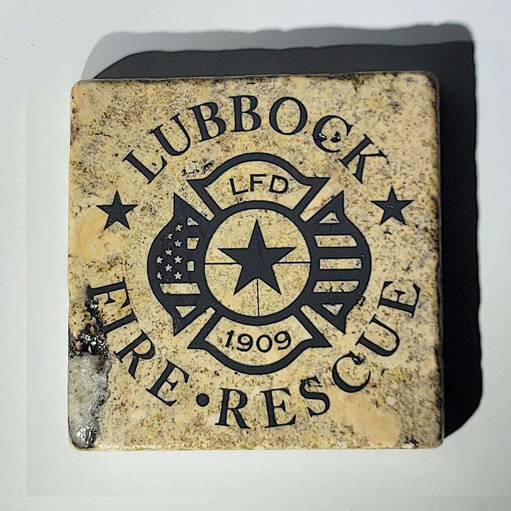 Travertine Stone Coaster - Lubbock Fire and Rescue - Image 9