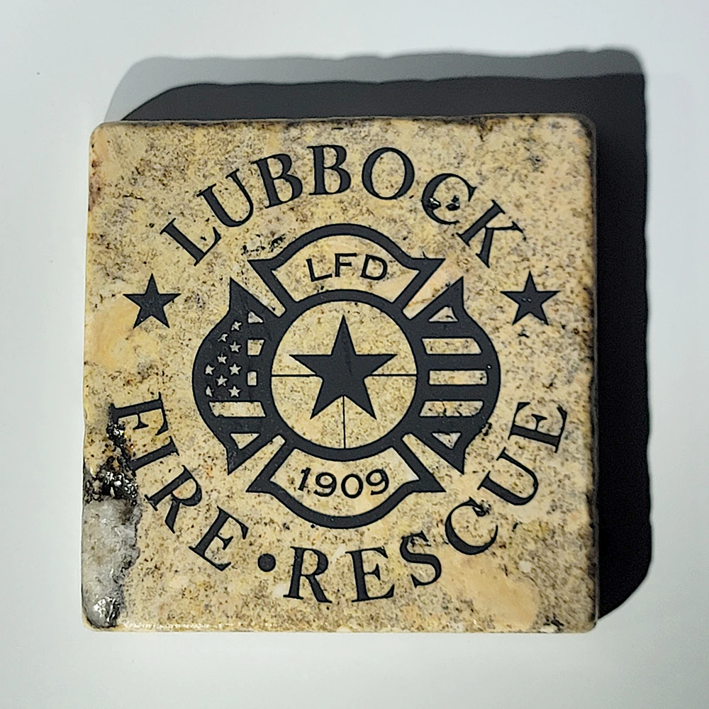 Travertine Stone Coaster - Lubbock Fire and Rescue - Image 8