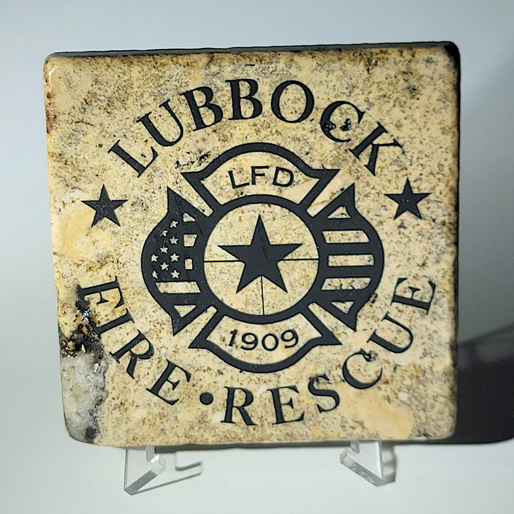 Travertine Stone Coaster - Lubbock Fire and Rescue - Image 6