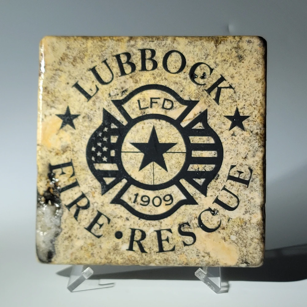 Travertine Stone Coaster - Lubbock Fire and Rescue - Image 5