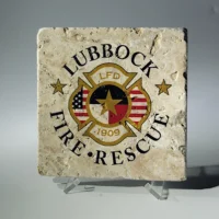 Travertine Stone Coaster - Lubbock Fire and Rescue